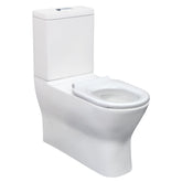 Fienza Delta Care Back-to-Wall Toilet Suite, White Seat, Slim Buttons